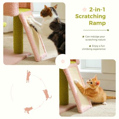 Show full view: PAWZ Road 47.2-in Polyester Flower Cat Tree with Large Metal Hammock & Condo, Medium, Green slide 5 of 10