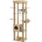 Show in main carousel: PAWZ Road 71-in Tall Polyester Wood Cat Tree & Condo with 2 Acrylic Bowls, Beige slide 2 of 10