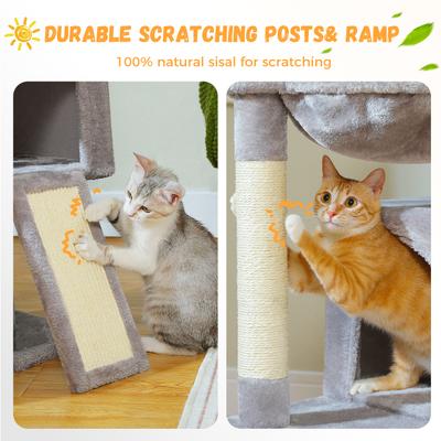 Show full view: PAWZ Road Multi-Level 41-in Polyester Cat Tree Tower with Double Condos, Large, Gray slide 7 of 9