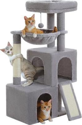 Show full view: PAWZ Road Multi-Level 41-in Polyester Cat Tree Tower with Double Condos, Large, Gray slide 2 of 9