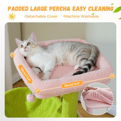 Show full view: PAWZ Road Multi-Level 41-in Polyester Cat Tree Tower with Double Condos, Large, Pink slide 5 of 9