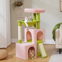 PAWZ Road Multi-Level 41-in Polyester Cat Tree Tower with Double Condos, Large, Pink