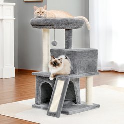 PAWZ Road Multi-Level 34-in Polyester Cat Tree Tower with Double Condos, Medium, Gray