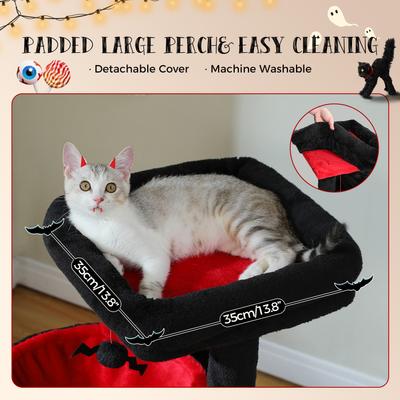 Show full view: PAWZ Road Multi-Level 41-in Polyester Gothic Cat Tree Tower with Double Condos, Black, Large slide 6 of 9