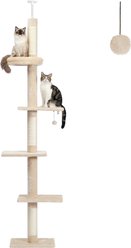 PAWZ Road 95 to 107-in Adjustable Polyester Floor-to-Ceiling Cat Tree Tower, Beige