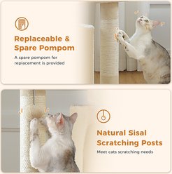 PAWZ Road Indoor 44-in Polyester Cat Tree Tower & 2 Cozy Condos, Large, Beige slide 2 of 8