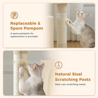Show full view: PAWZ Road Indoor 44-in Polyester Cat Tree Tower & 2 Cozy Condos, Large, Beige slide 8 of 9