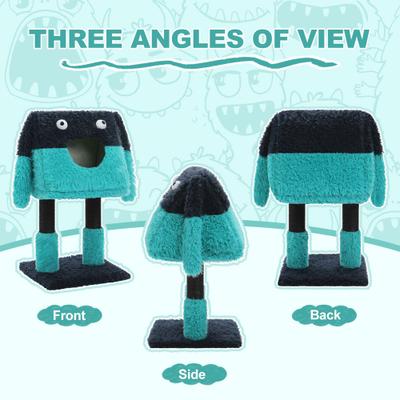 Show full view: PAWZ Road 28-in Polyester 2 in 1 Cartoon-Themed Cat Tree Tower & Condo, Blue, Small slide 5 of 9