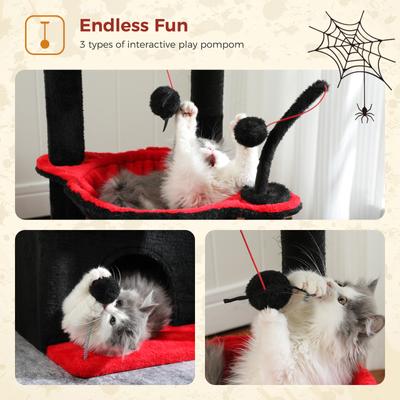 Show full view: PAWZ Road Indoor 33-in Polyester Cat Tree Gothic Tower with Large Condo, Black slide 8 of 11