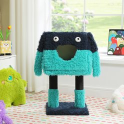 PAWZ Road 28-in Polyester 2 in 1 Cartoon-Themed Cat Tree Tower & Condo, Blue, Small