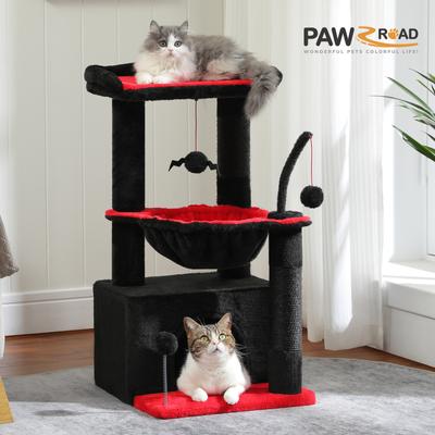 Show full view: PAWZ Road Indoor 33-in Polyester Cat Tree Gothic Tower with Large Condo, Black slide 9 of 11
