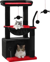 PAWZ Road Indoor 33-in Polyester Cat Tree Gothic Tower with Large Condo, Black