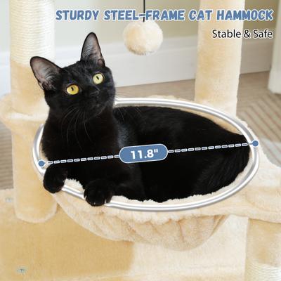 Show full view: PAWZ Road Indoor 33-in Polyester Cat Tree Tower with Large Condo, Beige slide 9 of 12