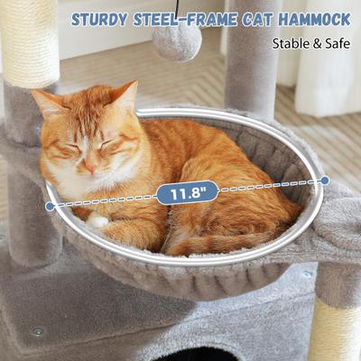 Show full view: PAWZ Road Indoor 33-in Polyester Cat Tree Tower with Large Condo, Gray slide 8 of 11