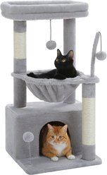 PAWZ Road Indoor 33-in Polyester Cat Tree Tower with Large Condo, Gray