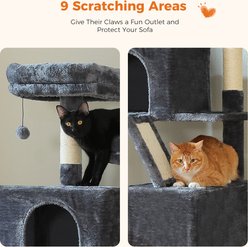 PAWZ Road 70.8-in Polyester Tall Cat Tree & 2 Condos, Hammock, Large, Dark Gray slide 2 of 8