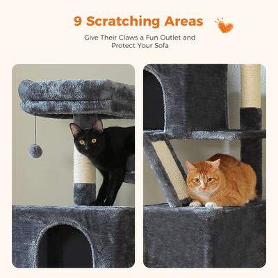 Show full view: PAWZ Road 70.8-in Polyester Tall Cat Tree & 2 Condos, Hammock, Large, Dark Gray slide 7 of 9