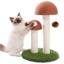 PAWZ Road 19-in Polyester Mushroom Cat Scratching Post with Interactive Toy Ball, Brown