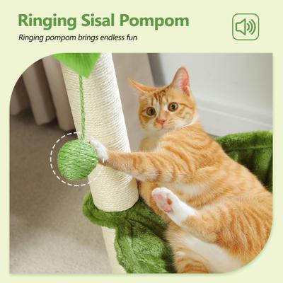 Show full view: PAWZ Road 28-in Polyester Cat Tree Tower with Sisal Scratching Posts, Small, Green slide 6 of 10