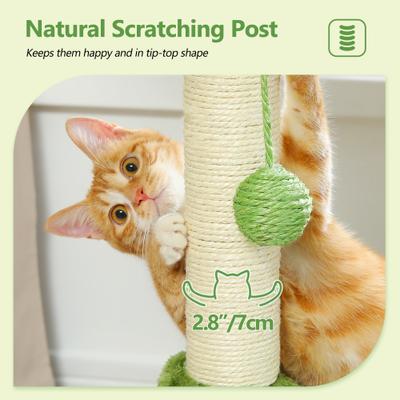 Show full view: PAWZ Road 28-in Polyester Cat Tree Tower with Sisal Scratching Posts, Small, Green slide 7 of 10