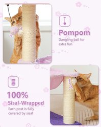 PAWZ Road 28-in Polyester Cat Tree Tower with Sisal Scratching Posts, Small, Purple slide 2 of 7