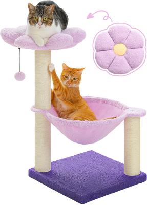 Show full view: PAWZ Road 28-in Polyester Cat Tree Tower with Sisal Scratching Posts, Small, Purple slide 2 of 8