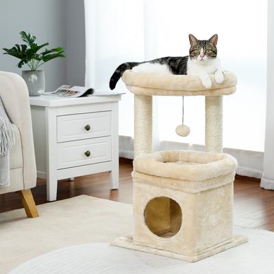Show full view: PAWZ Road 26.8-in Polyester Cat Tree Tower & Condo, Large Perch, Beige, Small slide 9 of 11