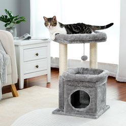 PAWZ Road 26.8-in Polyester Cat Tree Tower & Condo, Large Perch, Gray, Small slide 2 of 8