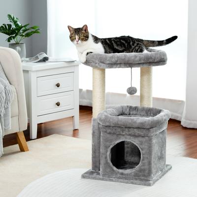 Show full view: PAWZ Road 26.8-in Polyester Cat Tree Tower & Condo, Large Perch, Gray, Small slide 8 of 10