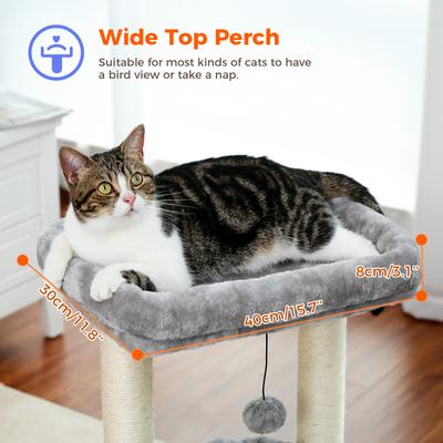 Show full view: PAWZ Road 26.8-in Polyester Cat Tree Tower & Condo, Large Perch, Gray, Small slide 5 of 10