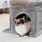 Show in main carousel: PAWZ Road 26.8-in Polyester Cat Tree Tower & Condo, Large Perch, Gray, Small slide 4 of 10
