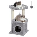 PAWZ Road 26.8-in Polyester Cat Tree Tower & Condo, Large Perch, Gray, Small