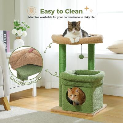 Show full view: PAWZ Road 26.8-in Polyester Cat Tree Tower & Condo, Large Perch, Green, Small slide 9 of 10