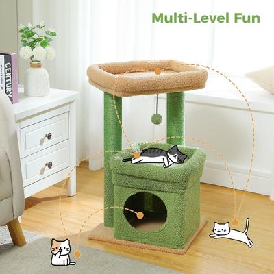 Show full view: PAWZ Road 26.8-in Polyester Cat Tree Tower & Condo, Large Perch, Green, Small slide 8 of 10