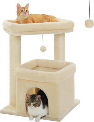 Show full view: PAWZ Road 26.8-in Polyester Cat Tree Tower & Condo, Large Perch, Beige, Medium slide 7 of 8