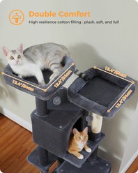 PAWZ Road Indoor 52.4-in Polyester Tall Cat Tree Tower & 2 Condos, Dark Gray slide 2 of 6