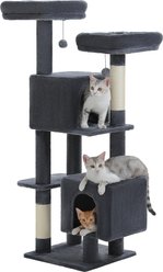 PAWZ Road Indoor 52.4-in Polyester Tall Cat Tree Tower & 2 Condos, Dark Gray