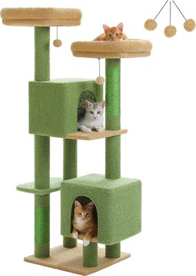 Show full view: PAWZ Road Indoor 52.4-in Polyester Tall Cat Tree Tower & 2 Condos, Green slide 6 of 7