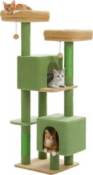 PAWZ Road Indoor 52.4-in Polyester Tall Cat Tree Tower & 2 Condos, Green