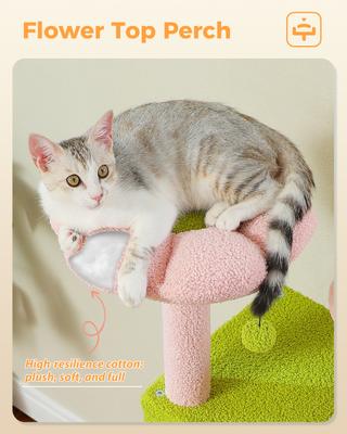 Show full view: PAWZ Road Indoor 52.4-in Polyester Tall Cat Tree Tower & 2 Condos, Pink slide 4 of 8