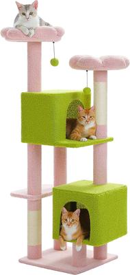 Show full view: PAWZ Road Indoor 52.4-in Polyester Tall Cat Tree Tower & 2 Condos, Pink slide 7 of 8