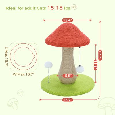 Show full view: PAWZ Road 18-in Polyester Mushroom Cat Scratching Post & Scratcher slide 2 of 8