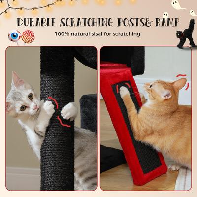 Show full view: PAWZ Road Multi-Level 41-in Polyester Gothic Cat Tree Tower with Double Condos, Black, Large slide 8 of 9