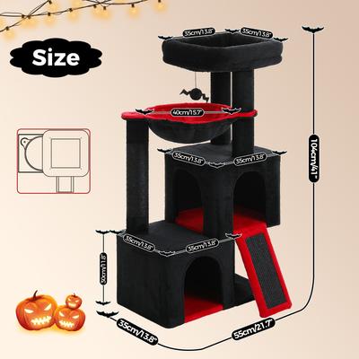 Show full view: PAWZ Road Multi-Level 41-in Polyester Gothic Cat Tree Tower with Double Condos, Black, Large slide 3 of 9