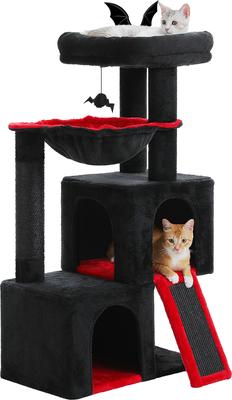 Show full view: PAWZ Road Multi-Level 41-in Polyester Gothic Cat Tree Tower with Double Condos, Black, Large slide 2 of 9