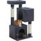 Show in main carousel: PAWZ Road Indoor 44-in Polyester Cat Tree Tower & 2 Cozy Condos, Large, Dark Gray slide 7 of 9