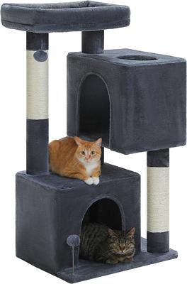 Show full view: PAWZ Road Indoor 44-in Polyester Cat Tree Tower & 2 Cozy Condos, Large, Dark Gray slide 7 of 9