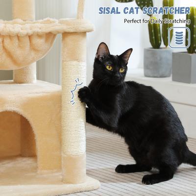 Show full view: PAWZ Road Indoor 33-in Polyester Cat Tree Tower with Large Condo, Beige slide 7 of 12