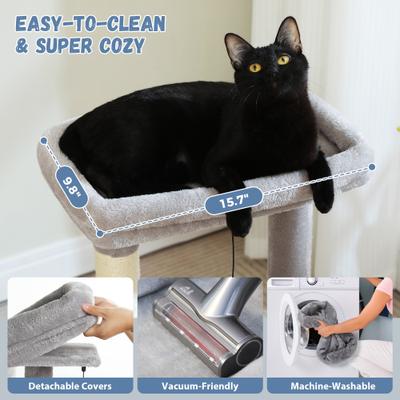 Show full view: PAWZ Road Indoor 33-in Polyester Cat Tree Tower with Large Condo, Gray slide 4 of 11