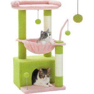 PAWZ Road Indoor 33-in Polyester Cat Tree Tower with Large Condo, Pink